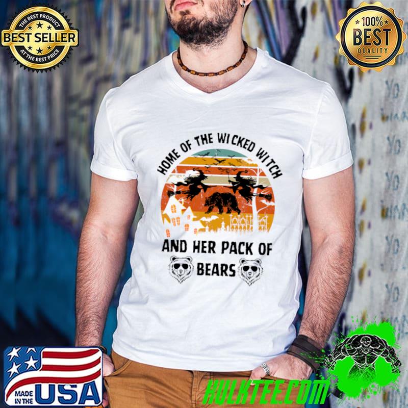 Home of the wicked witch and her pack of bear vintage sunset halloween T-Shirt