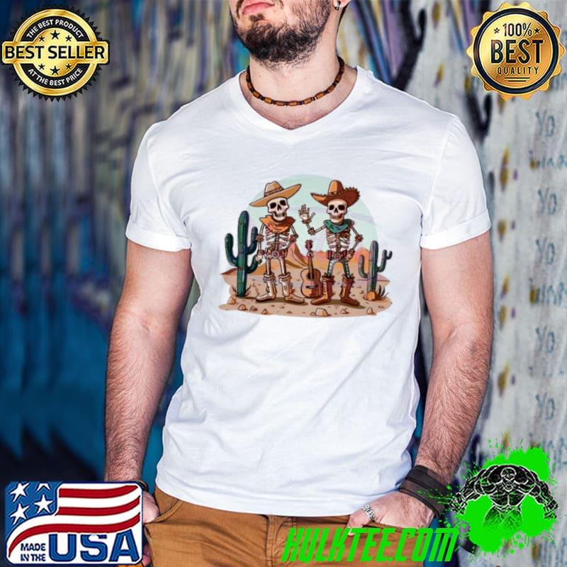 Howdy Cowboy Skeleton Cactus Vintage Shirt