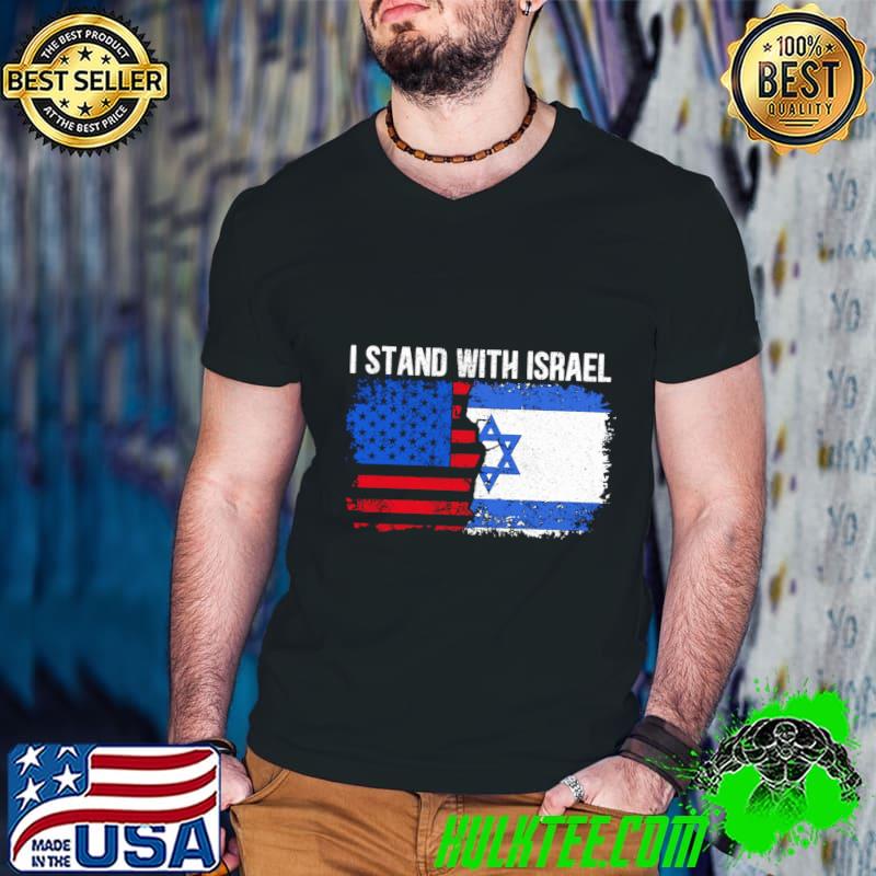 I Stand With Israel Flag American Flag T-Shirt Guys V Neck I Stand With Israel Flag American Flag T-Shirt Guys V Neck