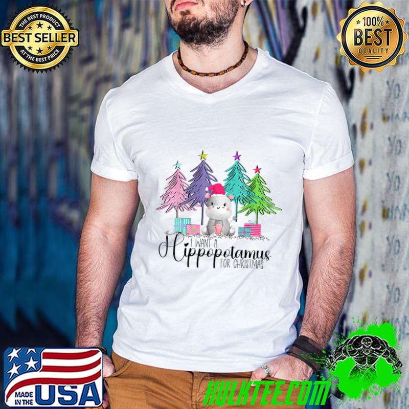 I Want A Hippopotamus For Christmas Lights Gifts T-Shirt
