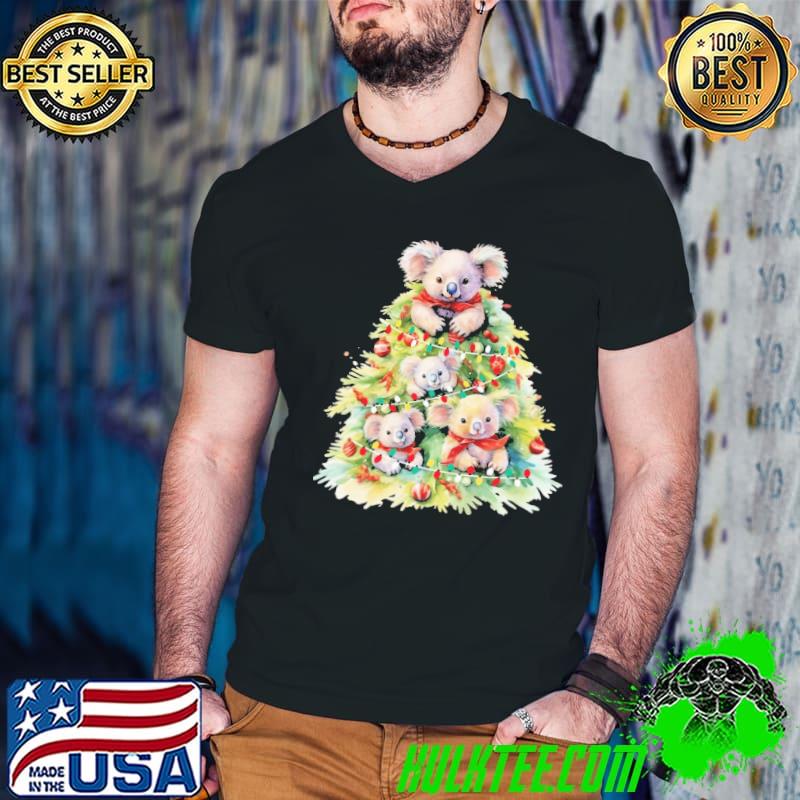 Koala Christmas Lights Tree Tee Xmas s Guys V Neck Koala Christmas Lights Tree Tee Xmas s Guys V Neck