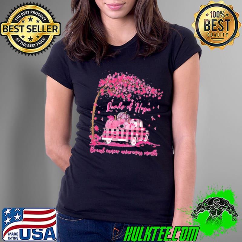 Loads of hope breast cancer awareness month tree autumn pumpkin leopard shirt