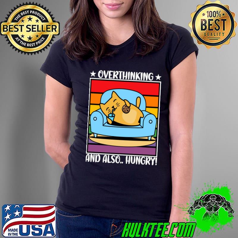 Overthinking And Also Hungry Vintage Cat T-Shirt