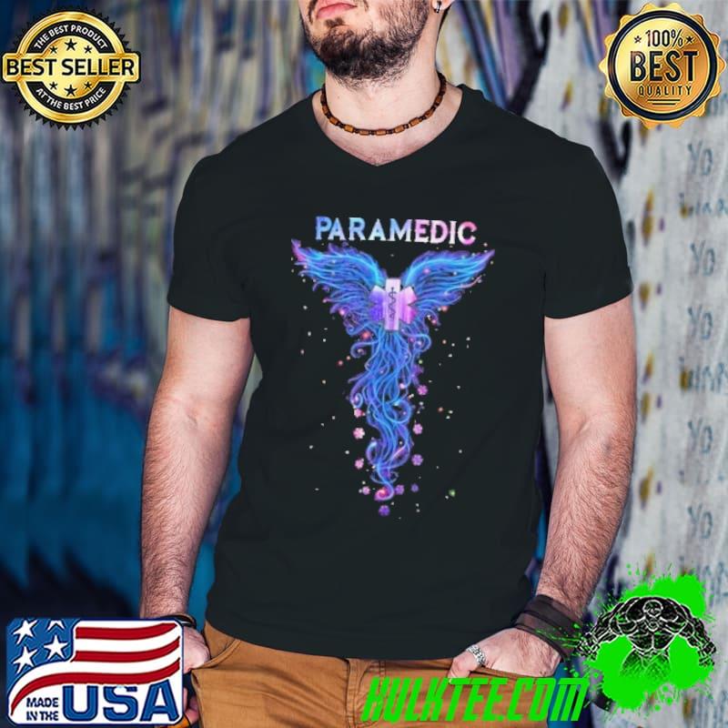 Paramedic symbol wings flower shirt