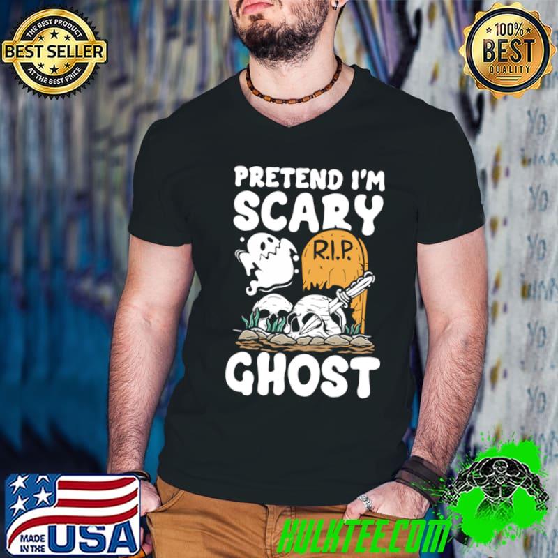 Pretend i'm scary ghost scary halloween T-Shirt Guys V Neck Pretend i'm scary ghost scary halloween T-Shirt Guys V Neck