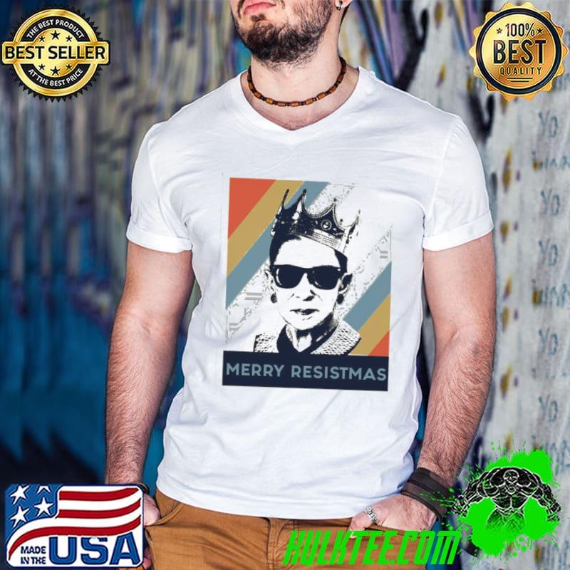 RBG Merry resistmas retro feminist sunglasses crown shirt