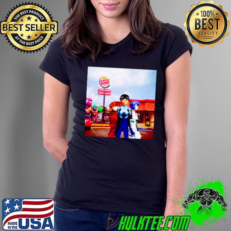 Rei Asuka Shinji Neon Genesis Evangelion Burger King Meme shirt
