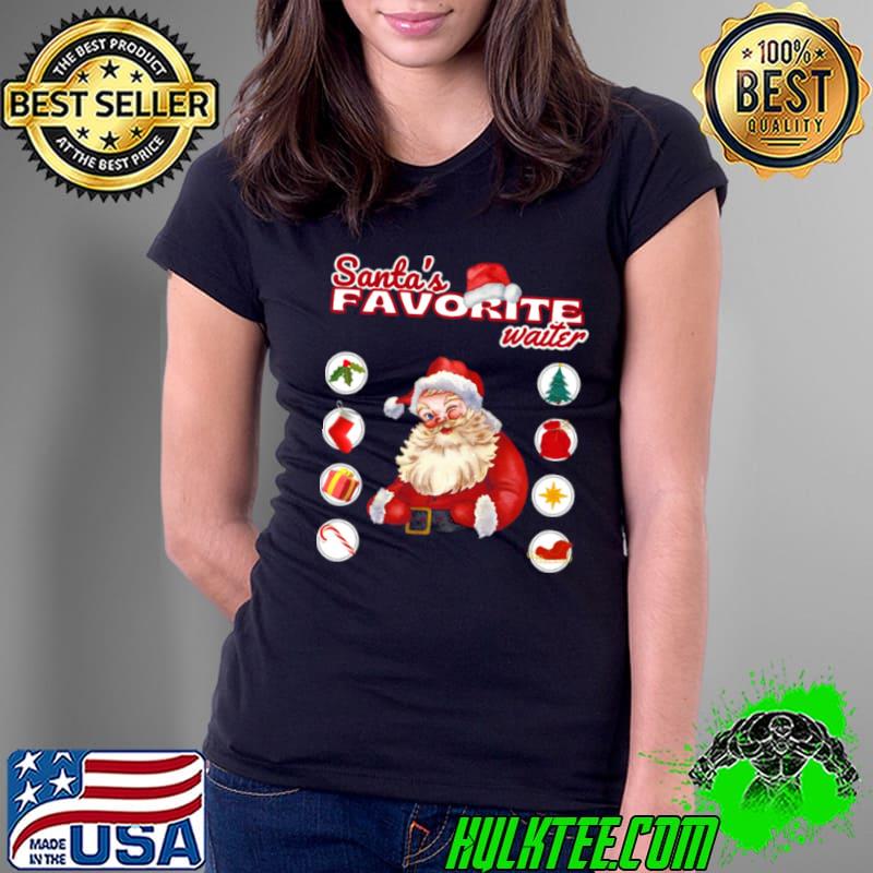Santa’s Favorite Waiter Merry Christmas Happy Holidays shirt