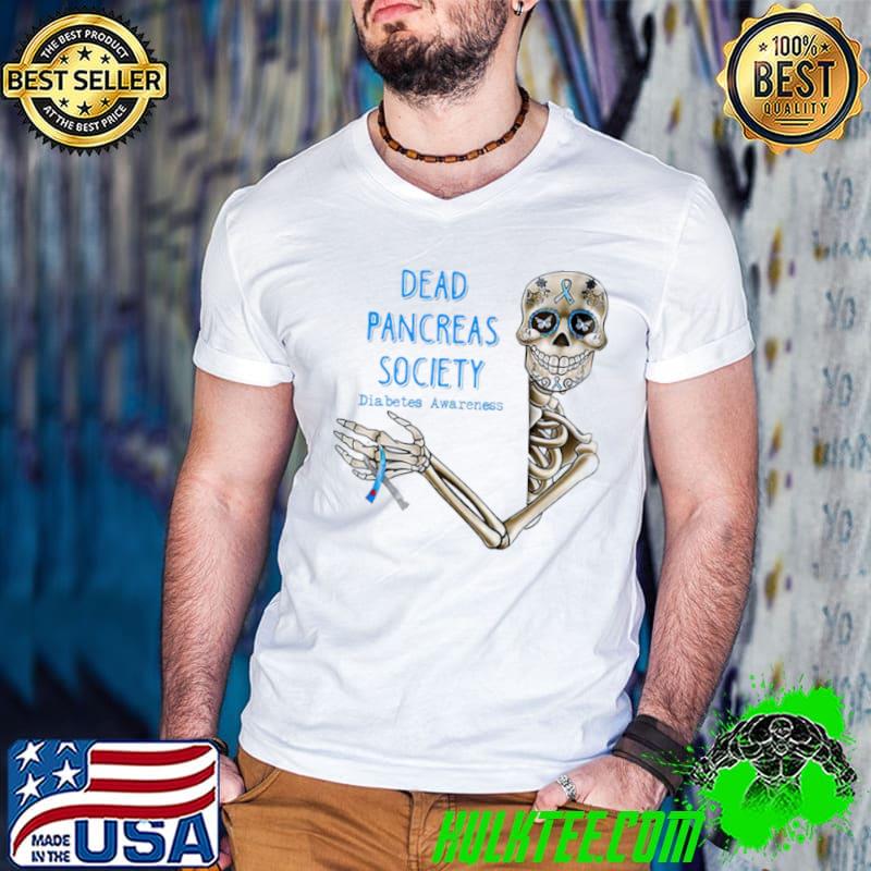 Skeleton pancreas society diabetes awareness shirt