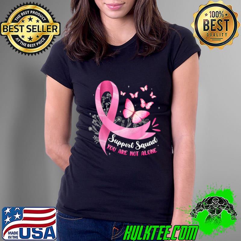 Support Squad Breast Cancer Awareness Pink Ribbon Butterfly T-Shirt