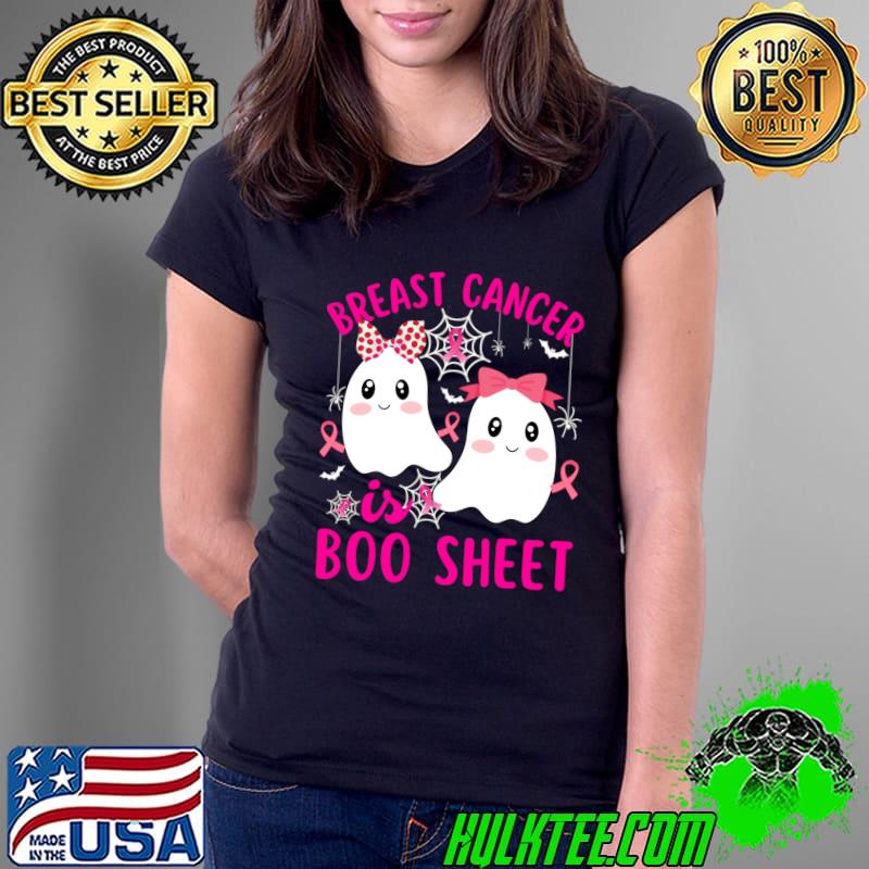 Twin Girls Breast Cancer Is Boo Sheet Survivor Halloween Ghost Pink Ribbon T-Shirt