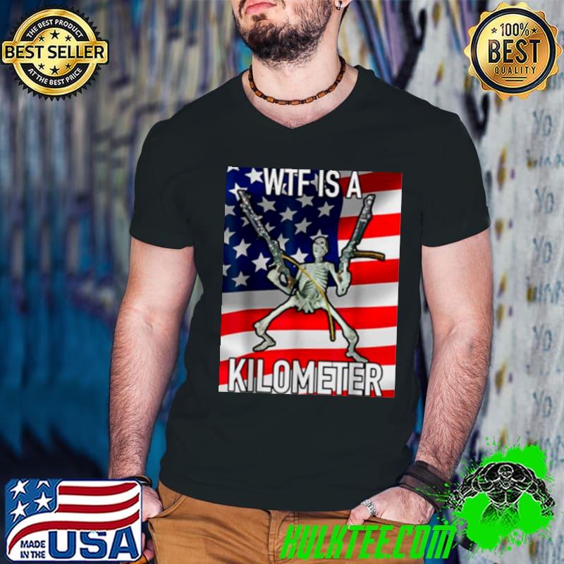 WTF is a Kilometer July 4th Skeleton s Guys V Neck WTF is a Kilometer July 4th Skeleton s Guys V Neck