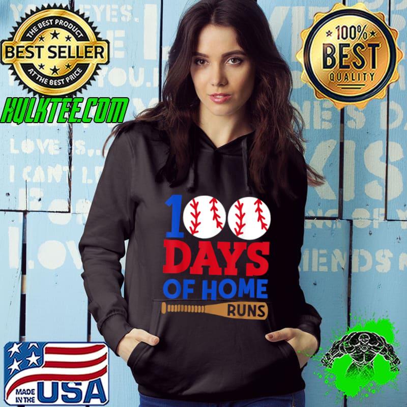 100 Days Of Home Runs Happy 100 Days Of School Baseball T-Shirt Hoodie 100 Days Of Home Runs Happy 100 Days Of School Baseball T-Shirt Hoodie
