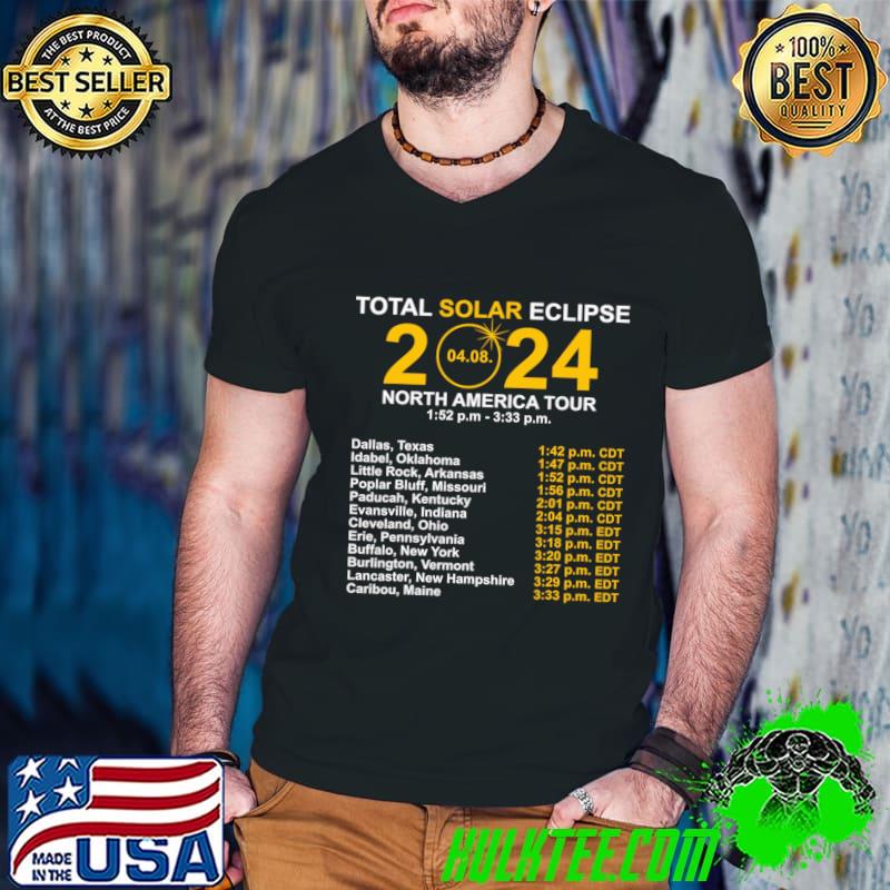 2024 Total Solar Eclipse North America Tour April 8 Path Of The Eclipse T-Shirt
