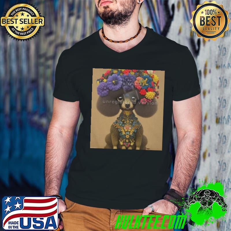 adorable toy poodle with flowers 6 Classic Shirt