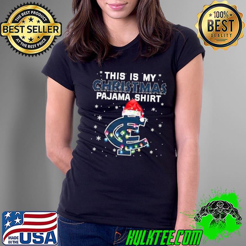 AFL This is christmas Pajamas sweater Carlton Blues s Ladies Tee AFL This is christmas Pajamas sweater Carlton Blues s Ladies Tee