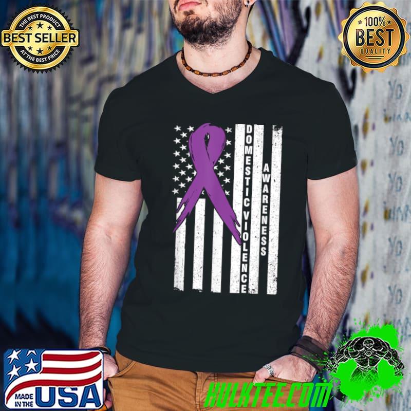 Awareness Domestic Violence US Flag Misuse Home Violence T-Shirt