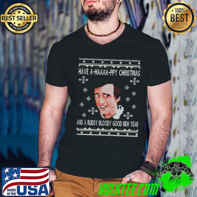 Christmas Alan Partridge A Haaaapy Christmas Knit Pattern shirt