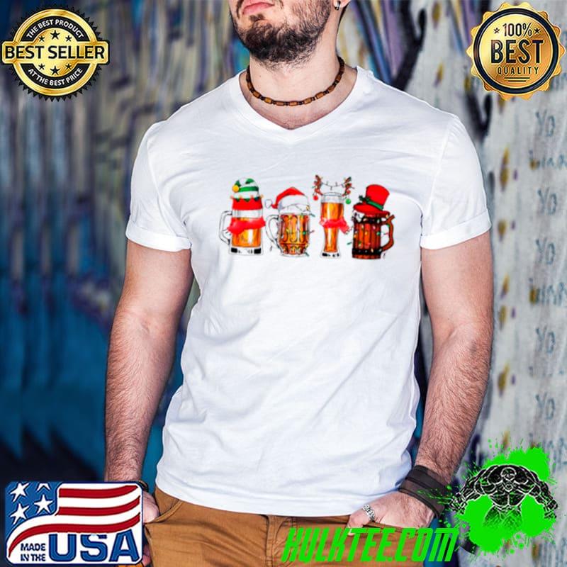 Christmas beer Santa hat s Guys V Neck Christmas beer Santa hat s Guys V Neck