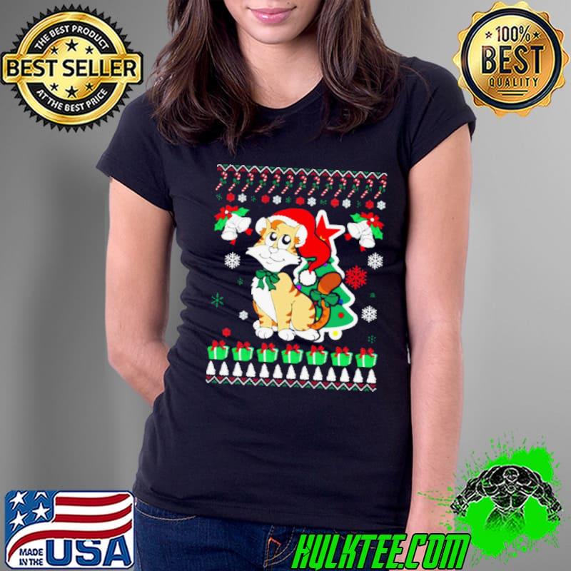 Christmas Cat Ugly Christmas Model s Ladies Tee Christmas Cat Ugly Christmas Model s Ladies Tee