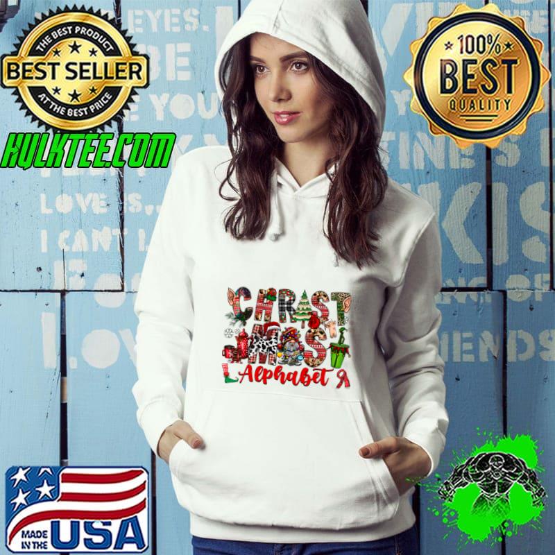 Christmas Doodle Alphabet Christmas Leopard Gnome T-Shirt
