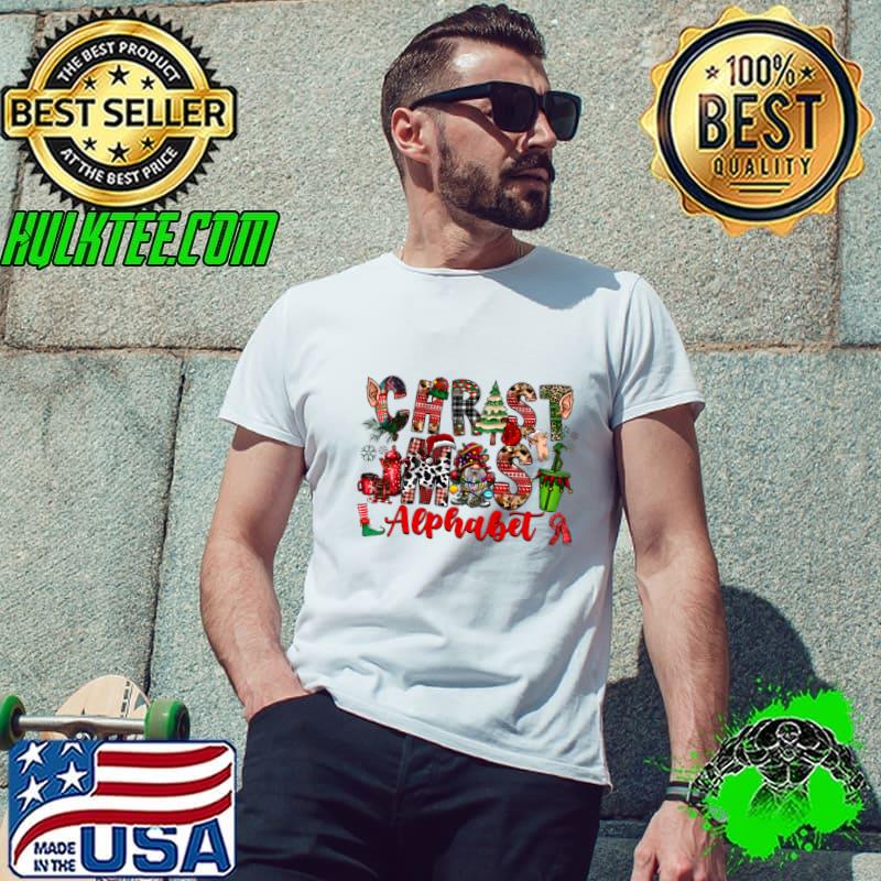 Christmas Doodle Alphabet Christmas Leopard Gnome T-Shirt Unisex Christmas Doodle Alphabet Christmas Leopard Gnome T-Shirt Unisex