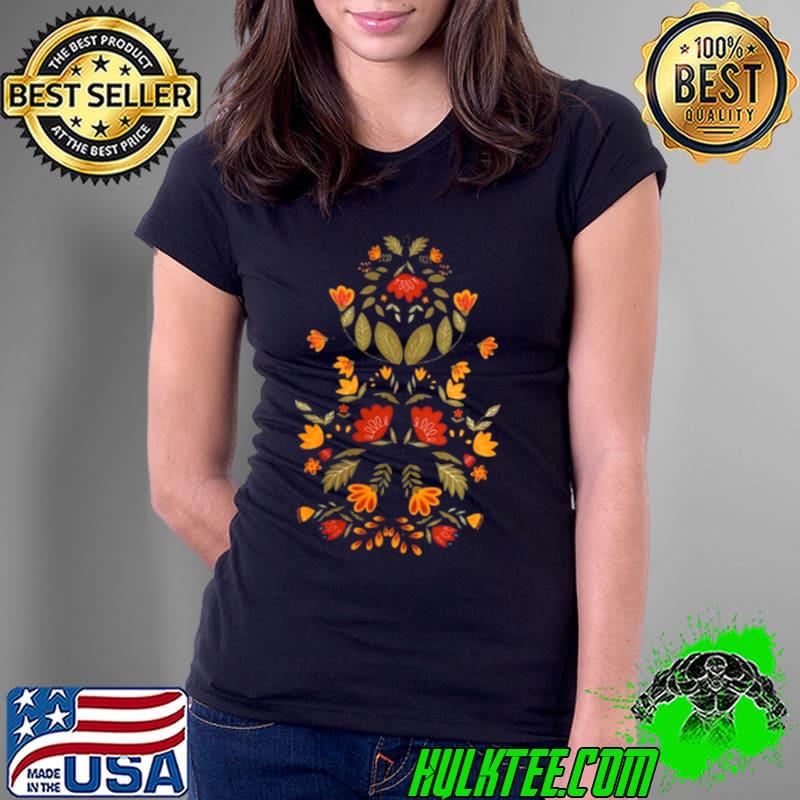 Cottage Core Hygge Botanical Flowers Scandinavian Folk Art Norwegia s Ladies Tee Cottage Core Hygge Botanical Flowers Scandinavian Folk Art Norwegia s Ladies Tee