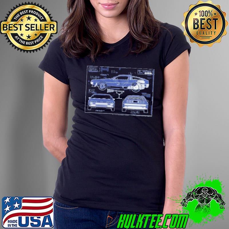 DeLorean Blueprints Shirt Ladies Tee DeLorean Blueprints Shirt Ladies Tee