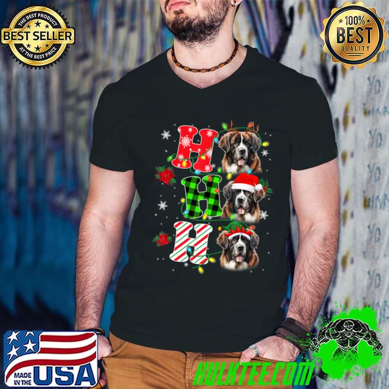 Ho Ho Ho Saint Bernard Dog Christmas Lights T-Shirt Ho Ho Ho Saint Bernard Dog Christmas Lights T-Shirt