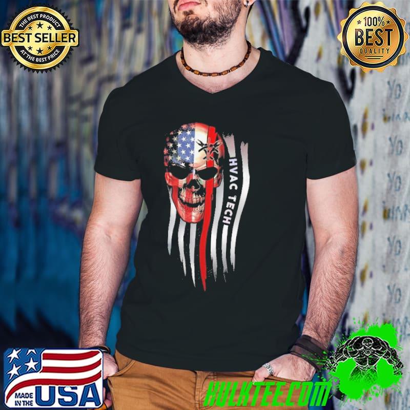 HVAC Tech Skull American Flag shirt