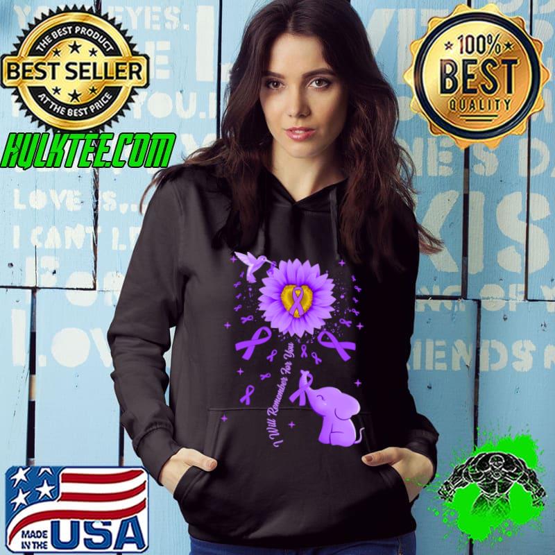 I Will Remember For You Elephant Alzheimer's Awareness Flower T-Shirt Hoodie I Will Remember For You Elephant Alzheimer's Awareness Flower T-Shirt Hoodie