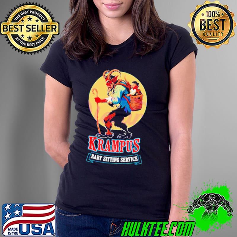 Krampus baby sitting service horror Christmas s Ladies Tee Krampus baby sitting service horror Christmas s Ladies Tee