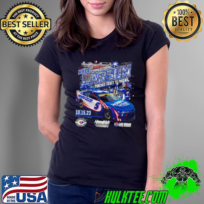 Kyle Larson Checkered Flag Sports Charcoal 2023 South Point 400 Race Winner shirt