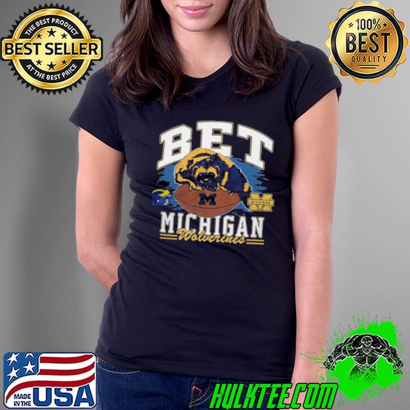 Michigan Wolverines ’47 Brand Bet Helmet Franklin s Ladies Tee Michigan Wolverines ’47 Brand Bet Helmet Franklin s Ladies Tee