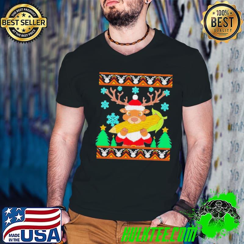 Reindeer eat corn Ugly Christmas shirt