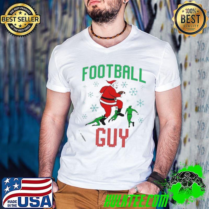 Santa and ELF football guy Ugly Christmas s Guys V Neck Santa and ELF football guy Ugly Christmas s Guys V Neck