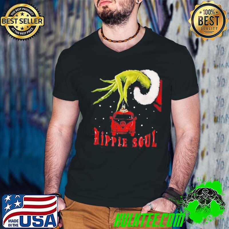 Santa Grinch hand Hippie Soul shirt