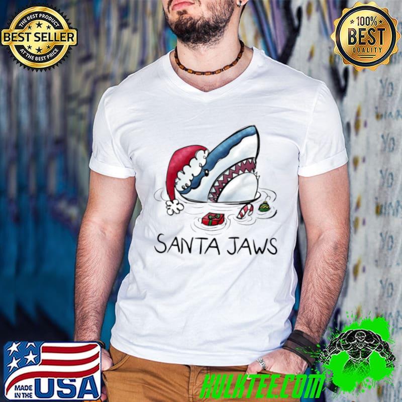 Shark Christmas Santa jaws shirt