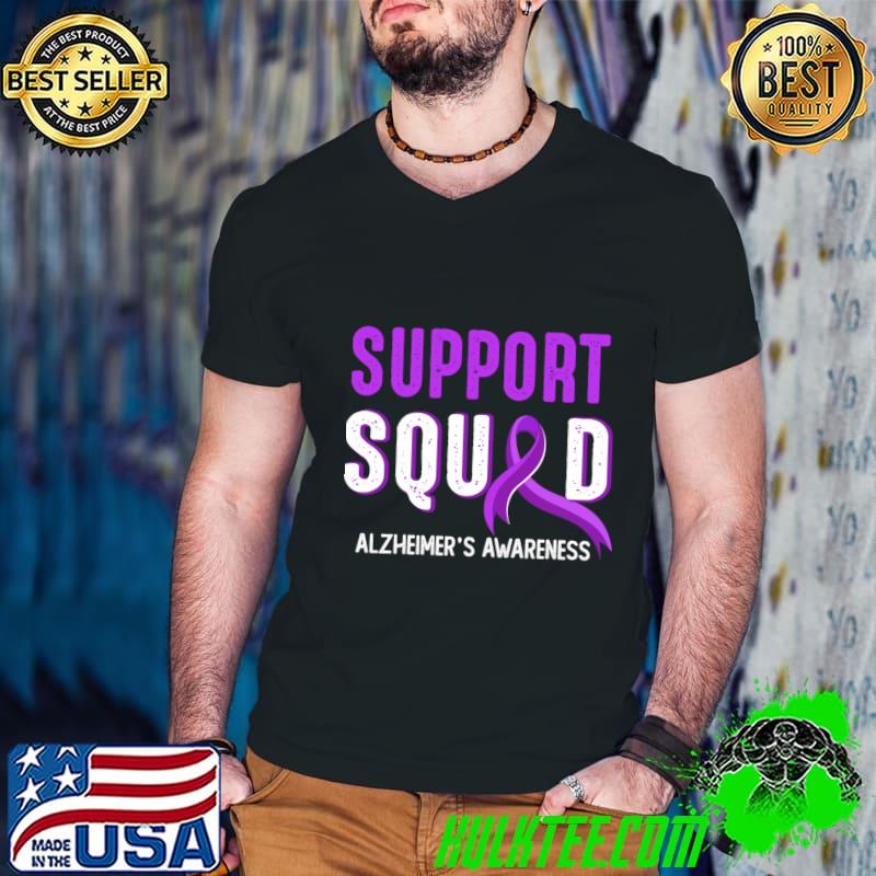 Support Squad Alzheimer's Awareness Purple Ribbon T-Shirt