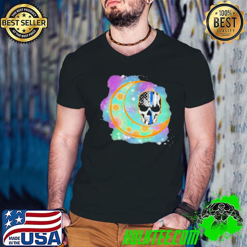 The Flower Moon Skull American Flag Shirt