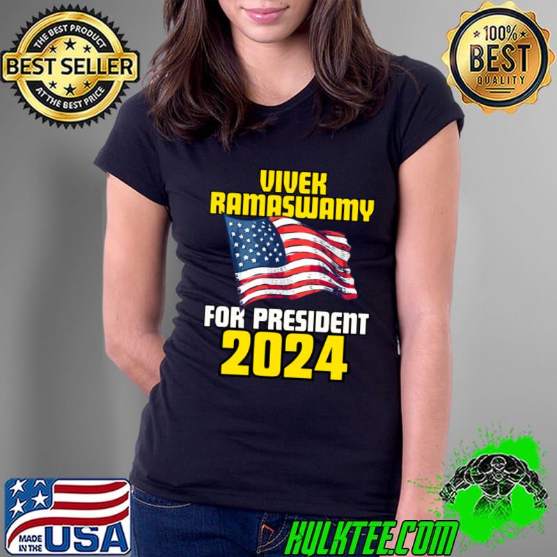 Vivek Ramaswamy Republican Candidate 2024 President Vote American Flag T-Shirt