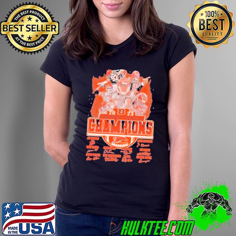 2020-2023 Cincinnati Bengals Champions Football Team Players Signatures Unique Shirt 2020-2023 Cincinnati Bengals Champions Football Team Players Signatures Unique Shirt