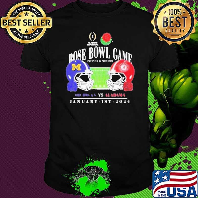 2024 Rose Bowl Game Michigan Wolverines Vs Alabama Crimson Tide Duel Helmets Shirt