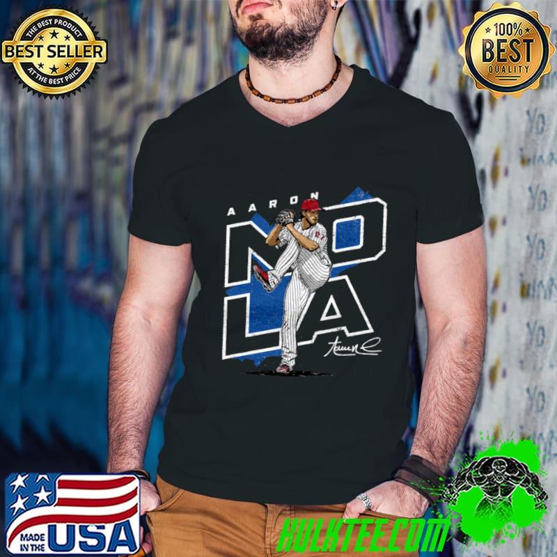 Aaron Nola Signature Stars American professional baseball pitcher for the Philadelphia Phillies T-Shirt Guys V Neck Aaron Nola Signature Stars American professional baseball pitcher for the Philadelphia Phillies T-Shirt Guys V Neck