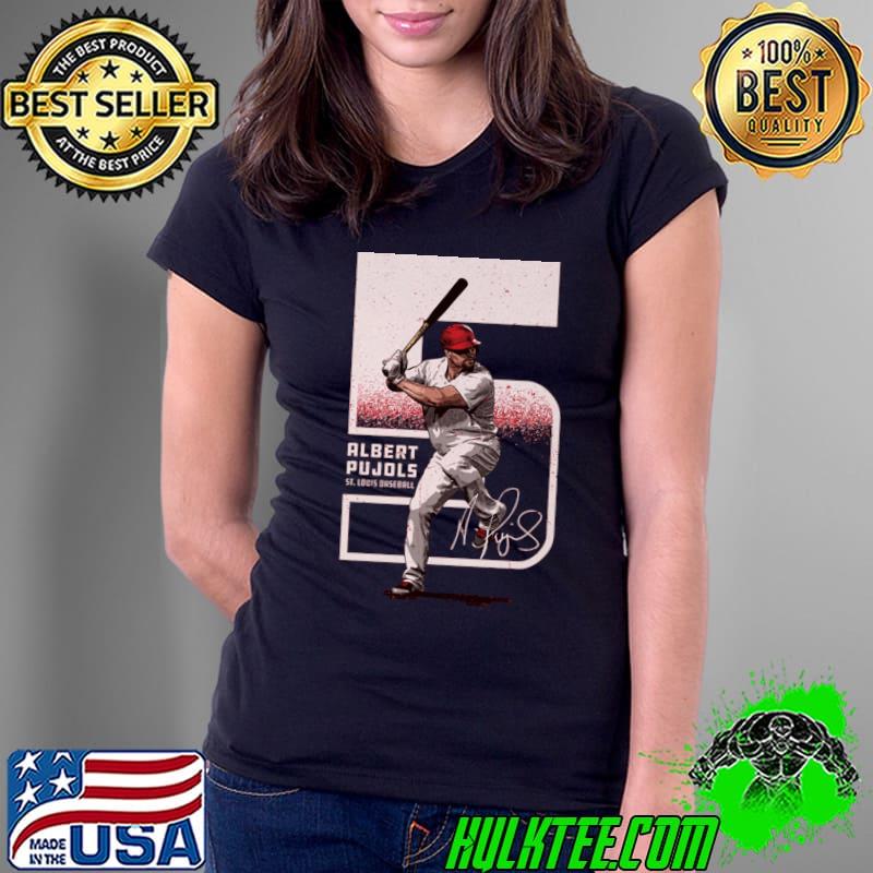 Albert Pujols Signature professional baseball first St. Louis Outline T-Shirt