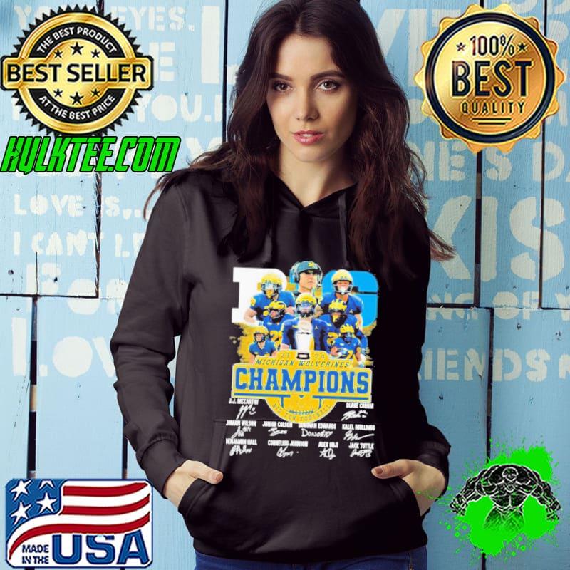 Big 23 24 Michigan Wolverines Champions Big Ten Football Team Name Player Signatures Shirt
