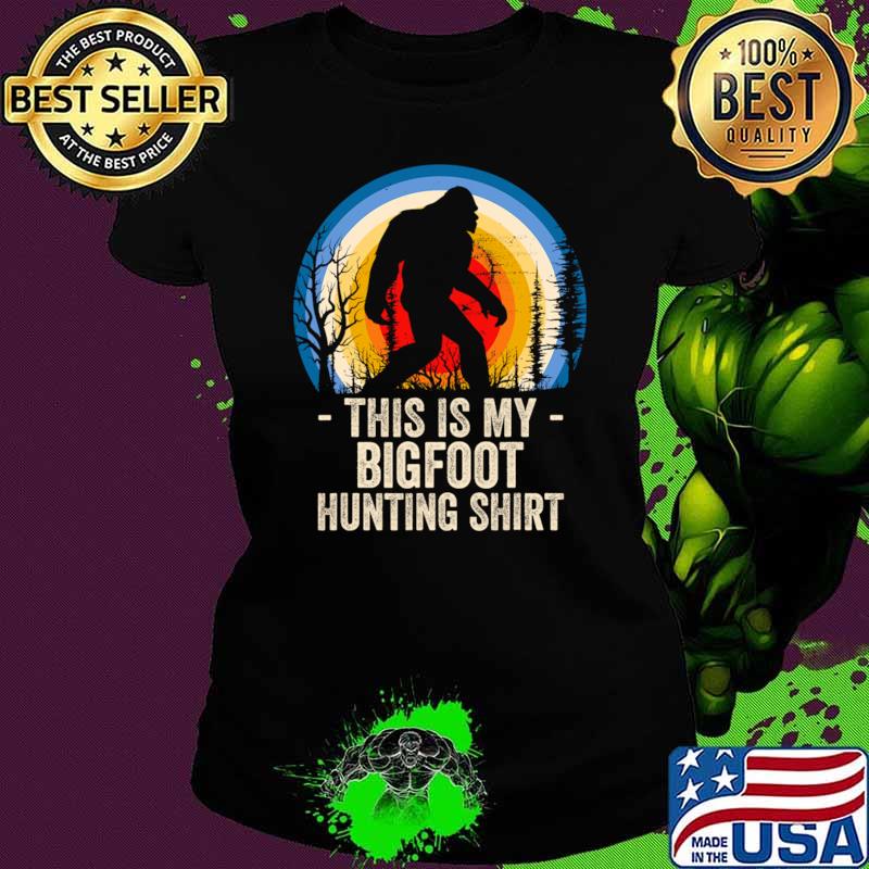 Bigfoot Hunting This is My Hunting Bigfoot Vintage Sunset T-Shirt