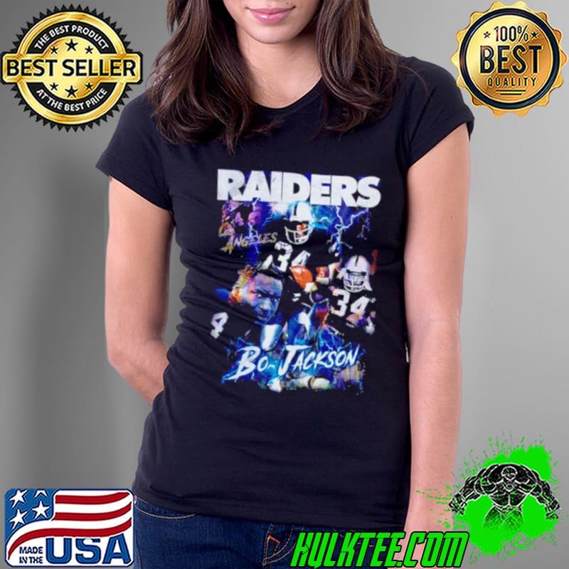 Bo Jackson Los Angeles Raiders Lightning vintage s Ladies Tee Bo Jackson Los Angeles Raiders Lightning vintage s Ladies Tee
