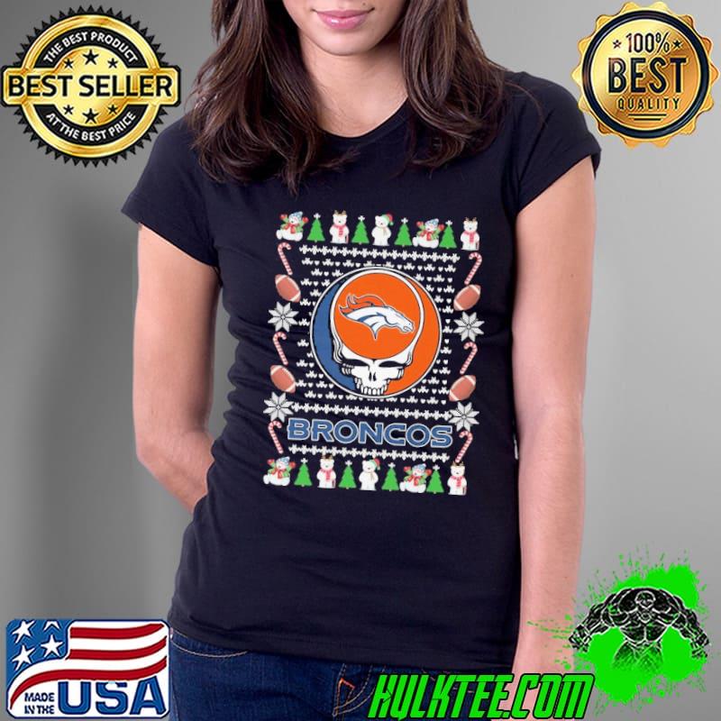 Broncos skull symbol football ugly xmas shirt