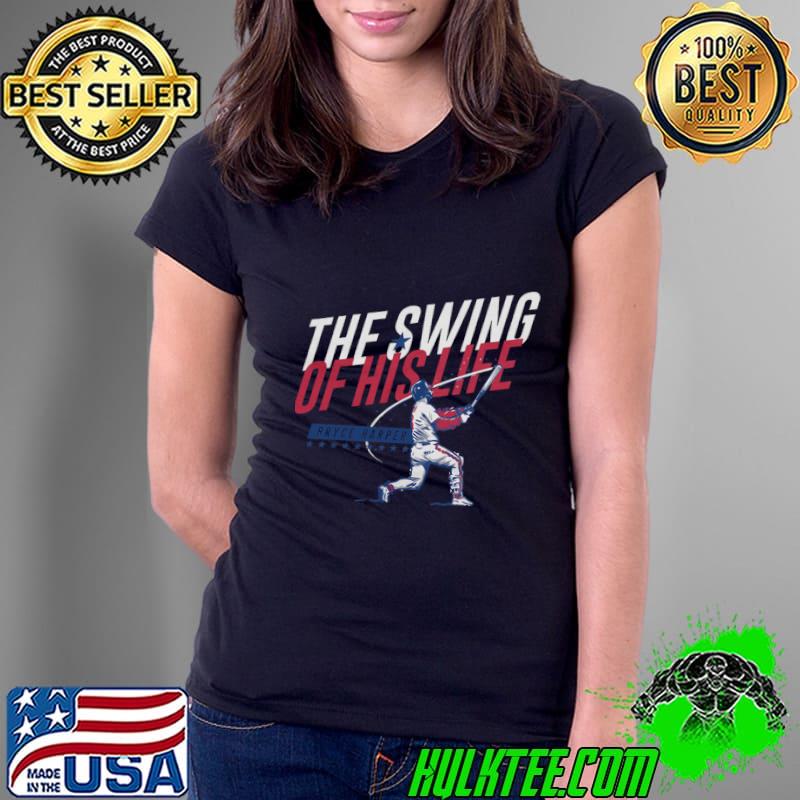 Bryce Harper American professional baseball first baseman The Swing Of His Life T-Shirt